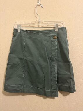 LOFT Green Wrap Mini Skirt Size 2